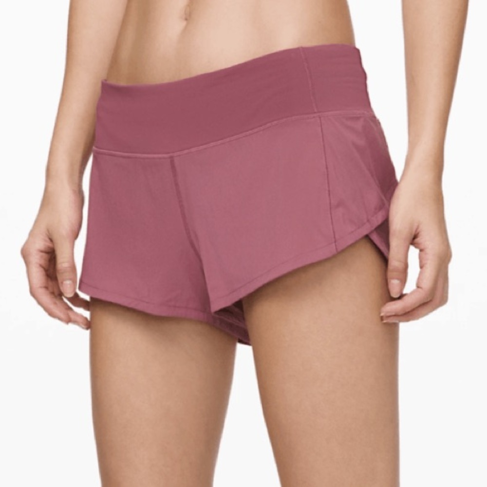 Lululemon purple size 4 speed up low rise 2.5 inch shorts